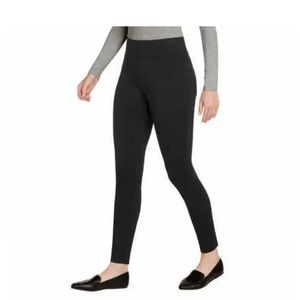 Matty M Women's High Rise Pull On Slub Legging Pant Back Patch Pockets